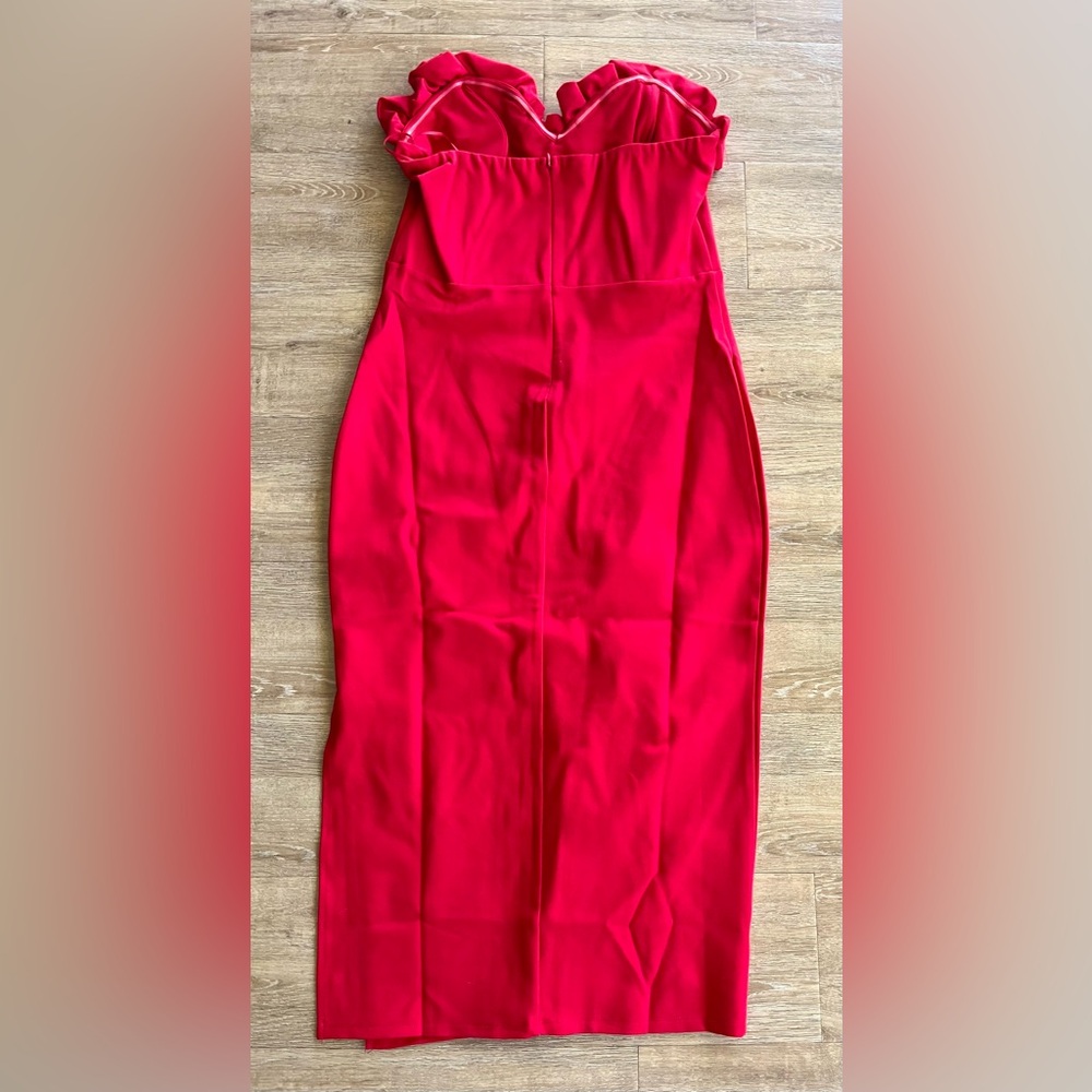 Fashion Nova Vibrant Red Ruffle Maxi Dress - Picture 2 of 2